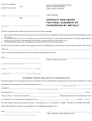 Affidavit And Order For Final Judgment Of Possession By Default Form - County Of Allen, Indiana