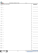 Examining Absolute Value Worksheet