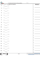Comparing Decimals (thousandths) Worksheet With Answer Key