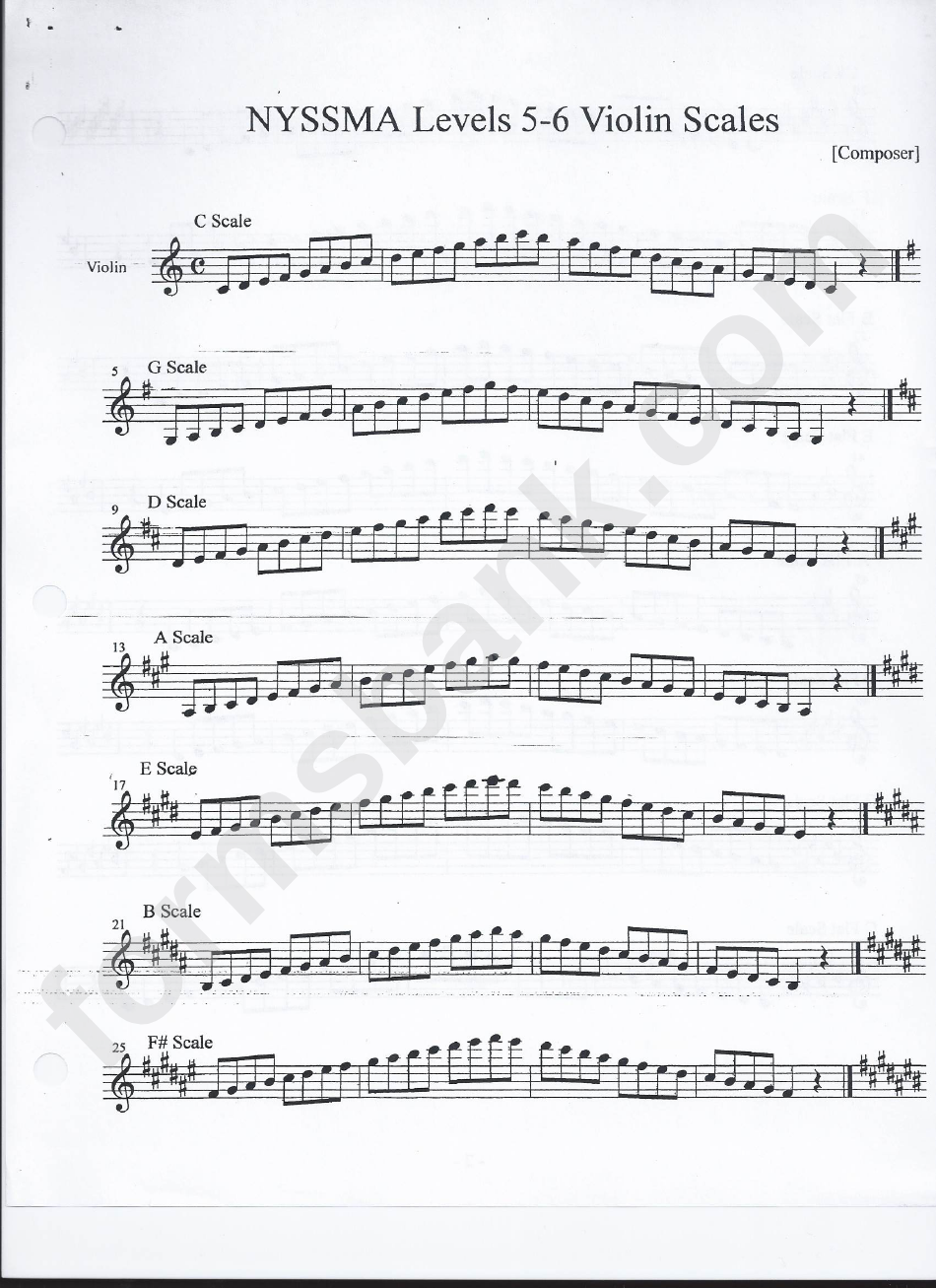 Violin Scales Music Sheet