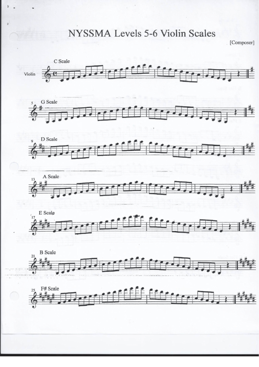 Violin Scales Music Sheet Printable pdf