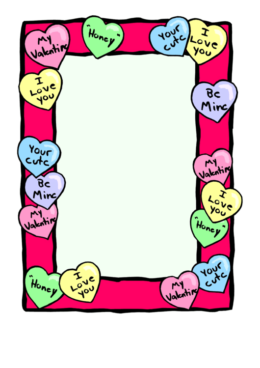 Valentine's Day Candies Page Border Template