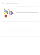 4th Of July Wide Lined Writing Paper Template
