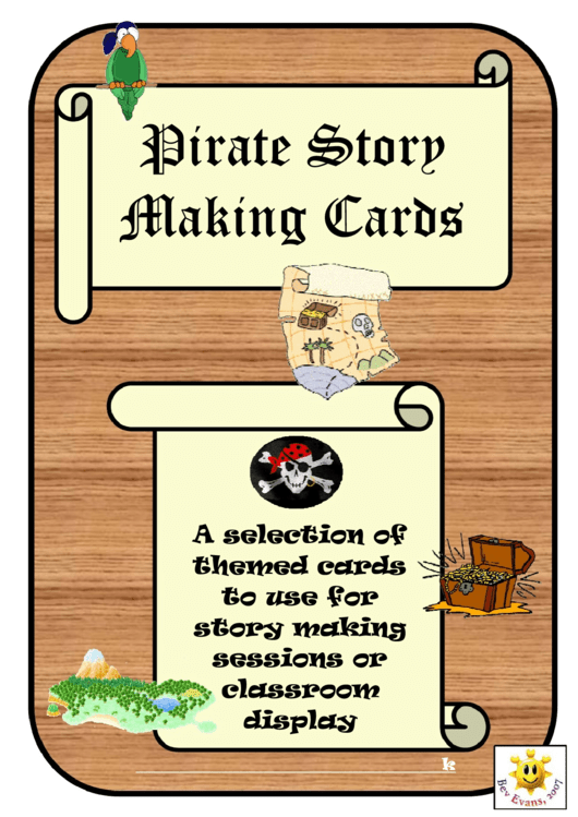 Colored Game Card Template - Pirates