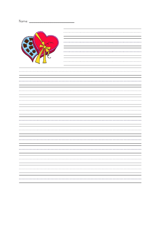 Valentine's Day Lined Writing Paper Template
