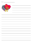 Valentine's Day Lined Writing Paper Template