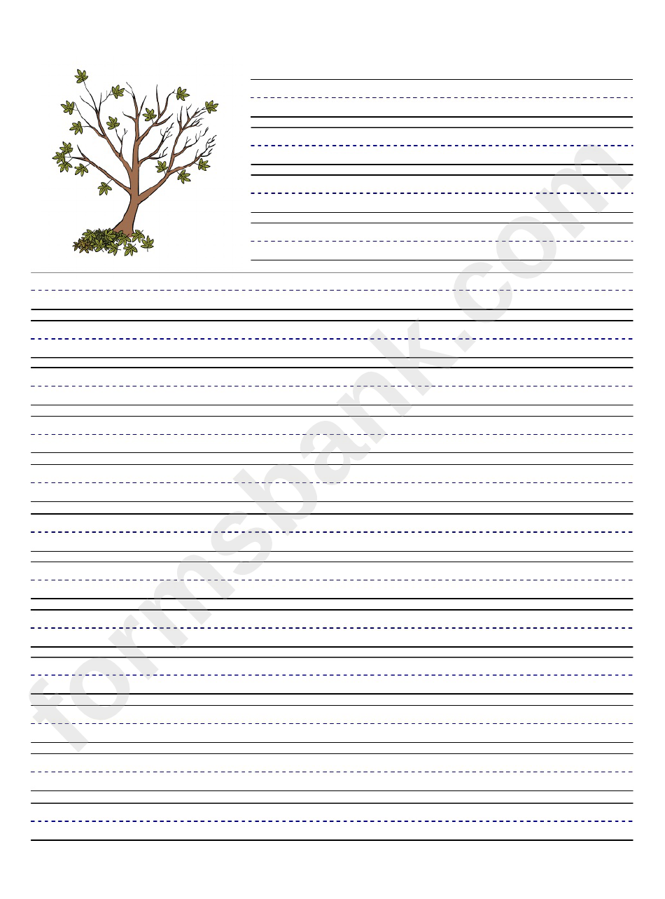 Fall Tree Writing Paper Template