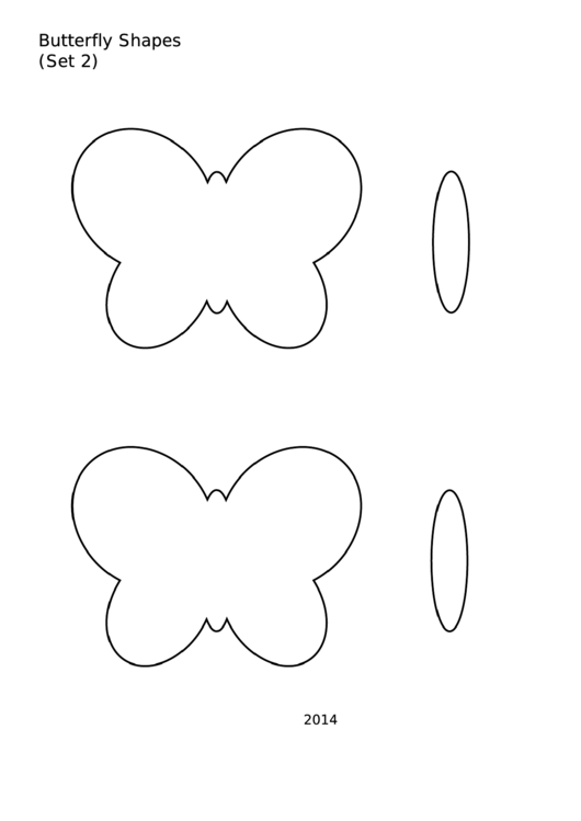Butterfly Shapes Coloring Sheet - 2014 Printable pdf