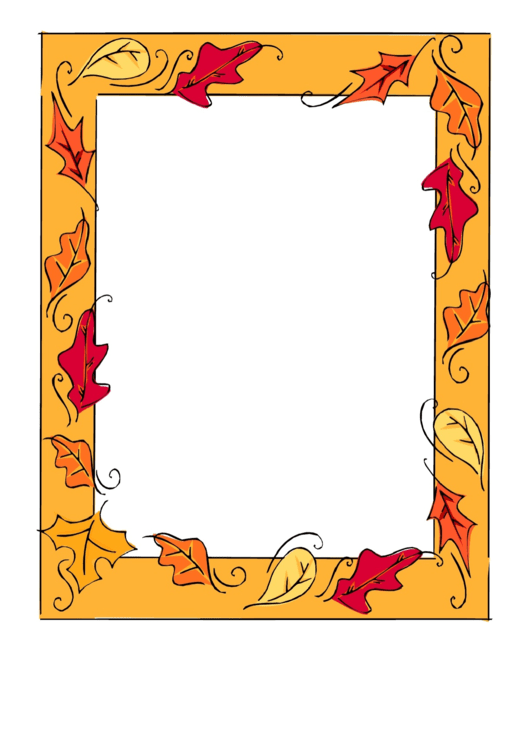 Autumn Leaves Page Border Template printable pdf download
