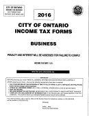 Income Tax Forms - Business - City Of Ontario - 2016