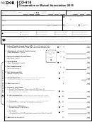 Form Cd-418 - Cooperative Or Mutual Association - 2016
