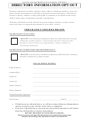 Directory Information Opt Out Form
