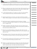 Math Two Step Problems Sheet Printable pdf