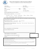 School Participation Following Injury/illness Form