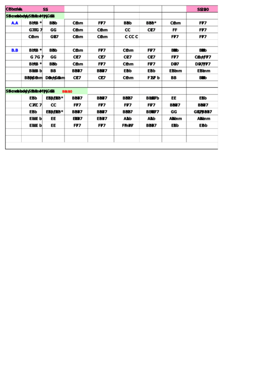 Somebody Stole My Gal Chord Chart Printable pdf