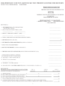 Whitley County, Kentucky Net Profit License Fee Return Form - 2016 Printable pdf