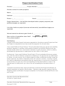 Project Certification Form