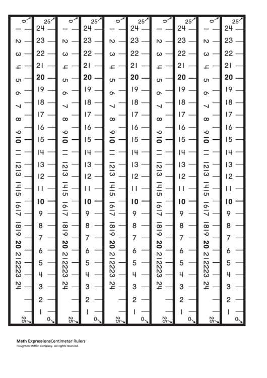 Centimeter Rulers Template