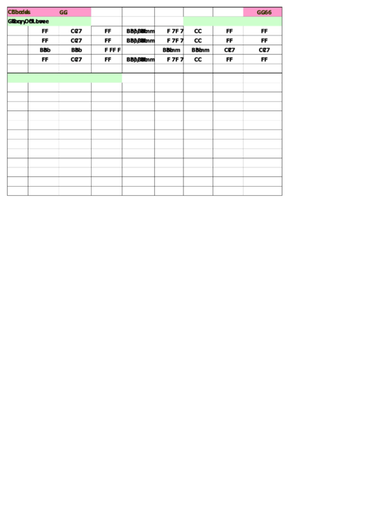 Jazz Chord Chart - Glory Of Love Printable pdf