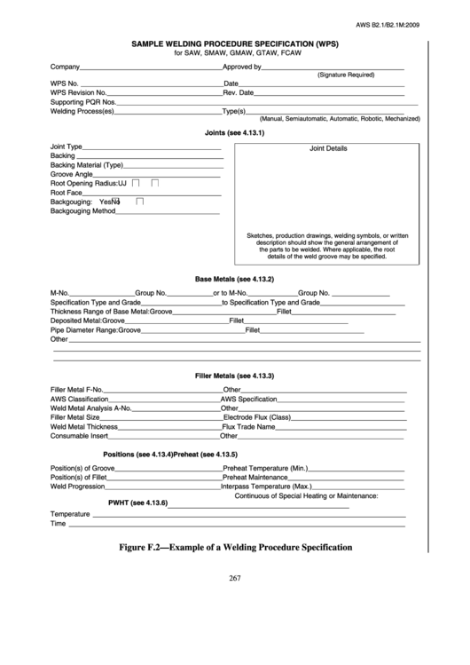 Fillable Sample Welding Procedure Specification (Wps) Form Printable pdf