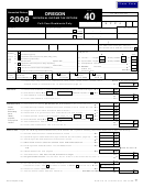 Fillable Form 40 - Oregon Individual Income Tax Return - 2009 Printable pdf