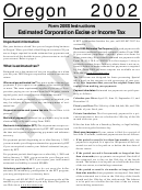 Form 20es - Estimated Corporation Excise Or Income Tax - 2002 Printable pdf