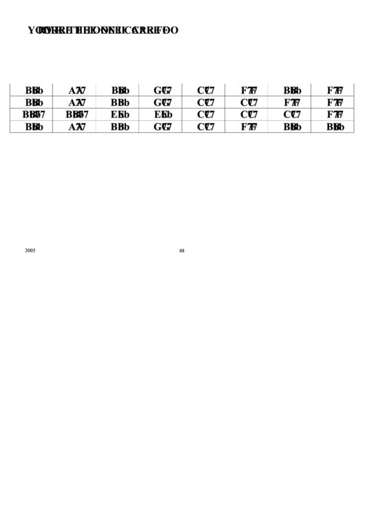 Youre The One I Care For Chord Chart Printable pdf