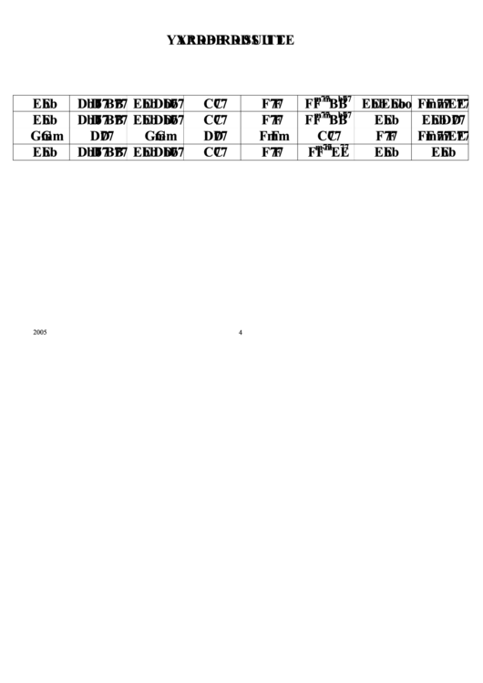 Yardbird Suite Chord Chart