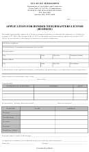 Fillable Application For Bonded Weighmasters License (Business) Form Printable pdf