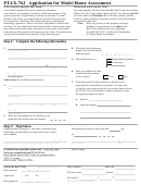 Form Ptax-762 - Application For Model Home Assessment - 2003