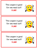 One Meal Out Coupon Template