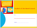 Student Of The Month Award Certificate Template