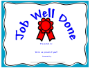 Well Done Job Certificate Template