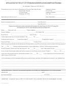 Application For The City Of Pittsburgh Gentrification Exemption Program Form
