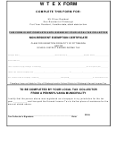 Form Wtex - Non-resident Exemption Certificate