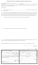 Community Property Agreement Between Husband And Wife Form