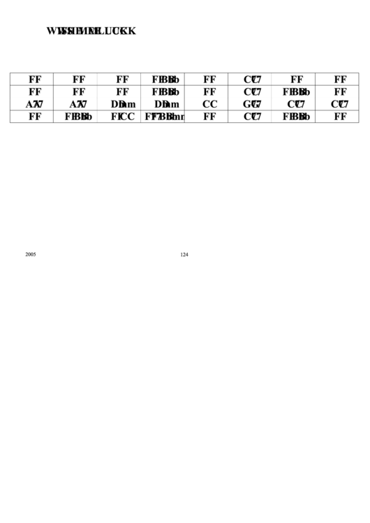 Jazz Chord Chart - Wish Me Luck Printable pdf