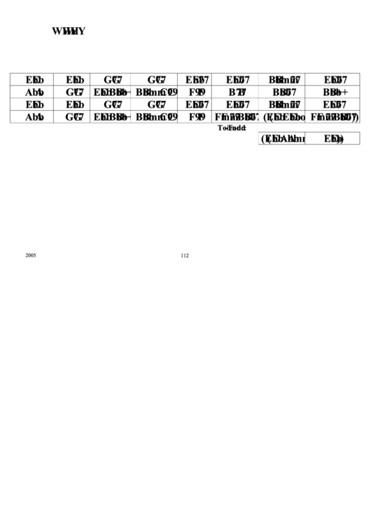 Why Chord Chart Printable pdf