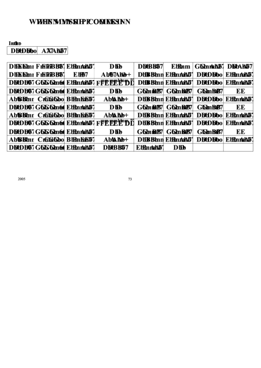 When My Ship Comes In Chord Chart Printable pdf