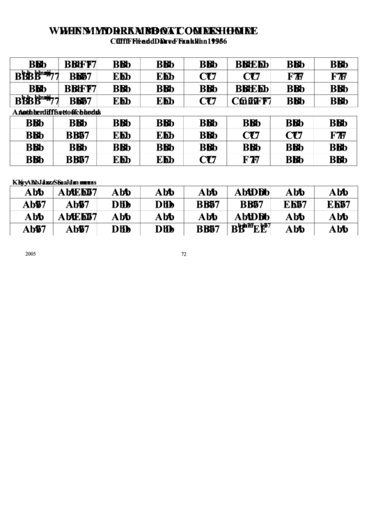 When My Dreamboat Comes Home Chord Chart Printable pdf