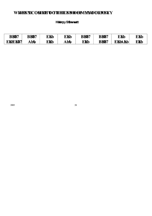 Jazz Chord Chart - When I Come To The End Of My Journey (2005) Printable pdf