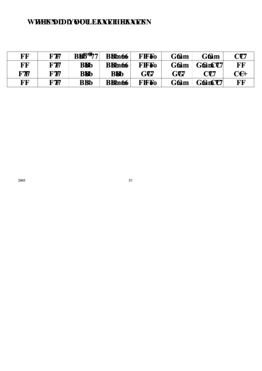 When Did You Leave Heaven Chord Chart Printable pdf