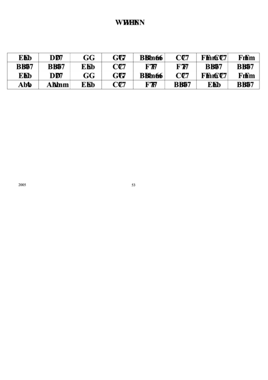 When Chord Chart Printable pdf