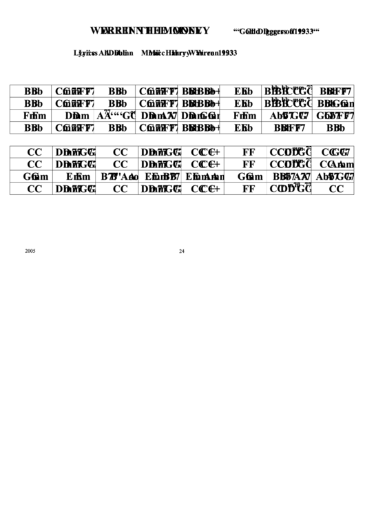 Were In The Money Chord Chart Printable pdf