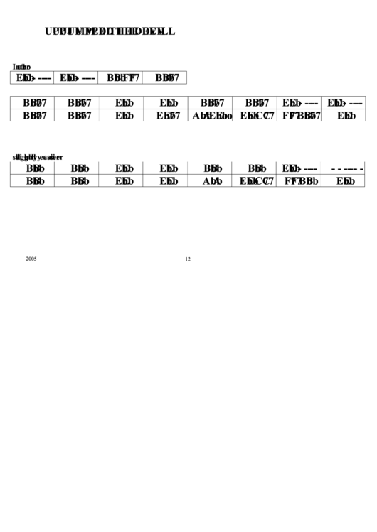 Jazz Chord Chart - Up Jumped The Devil Printable pdf
