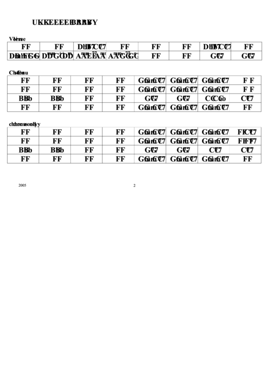 Ukelele Baby Chord Chart Printable pdf