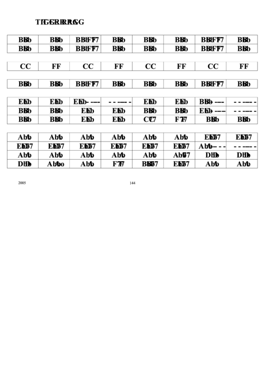 Jazz Chord Chart - Tiger Rag Printable pdf