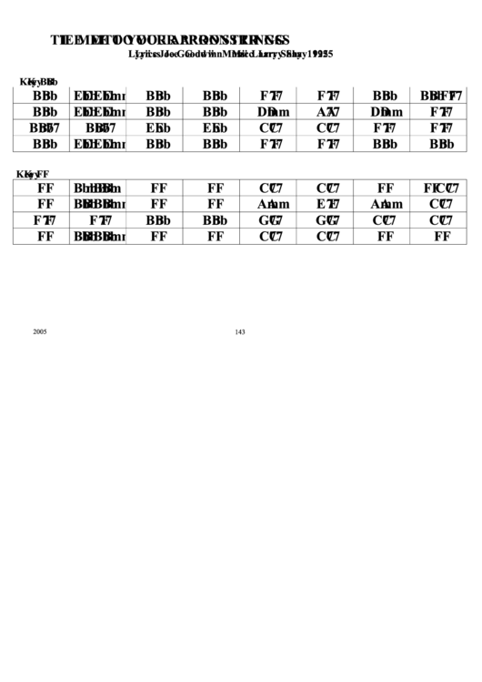 Tie Me To Your Apron Strings Chord Chart printable pdf download