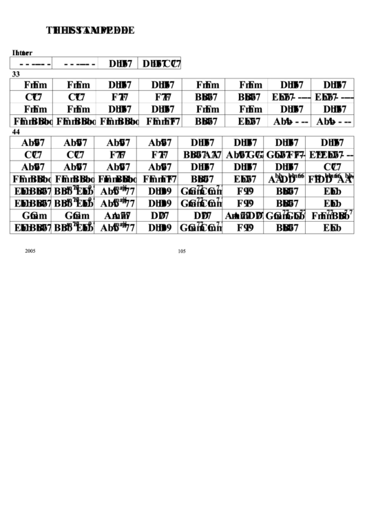 The Stampede Chord Chart Printable pdf