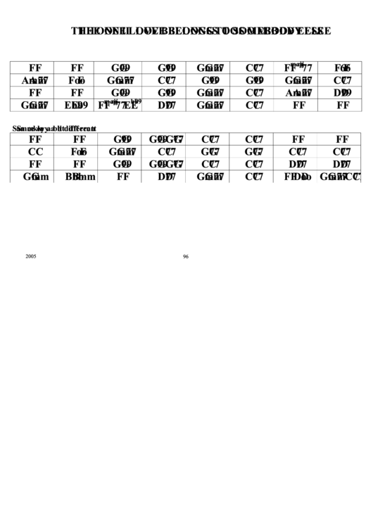 The One I Love Belongs To Somebody Else Chord Chart Printable pdf